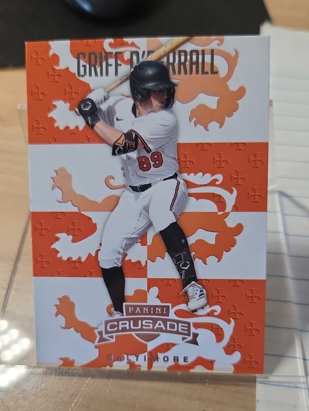 Panini Crusade Baseball Card - Orange & White